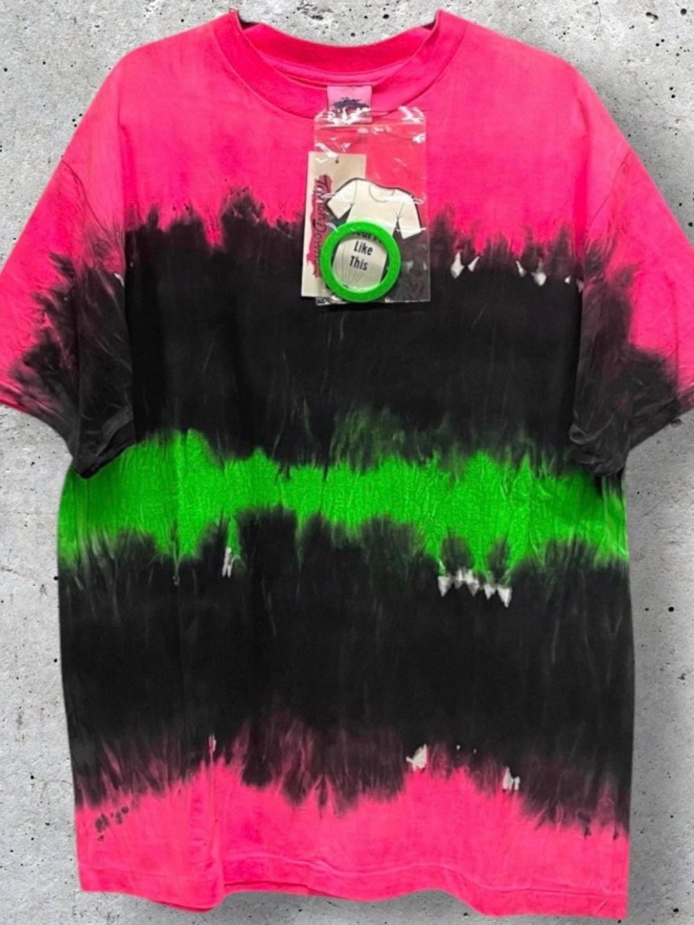 Vintage 90s Top2OnDowns Multicolor Tie Dye Single Stitch Deadstock T-Shirt // L